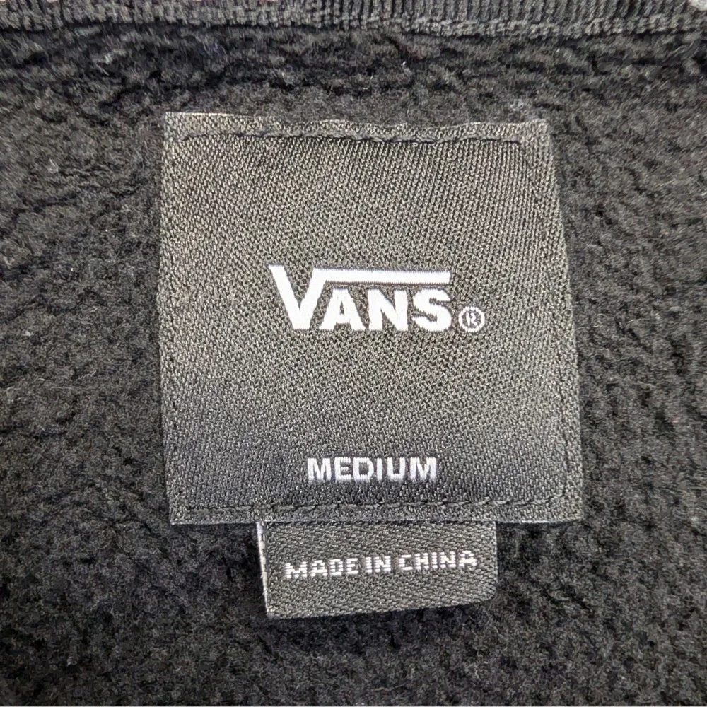 Vans Off The Wall Hoodie Black Logo Pullover Mens M Streetwear